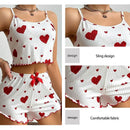Pijama Feminino 2 Peças Coração Colorido (1 ou 2 Conjuntos)