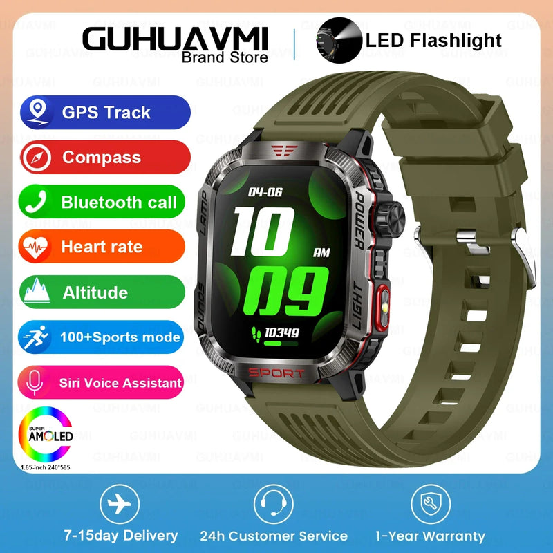 Smartwatch Militar GUHUAVMI com LED