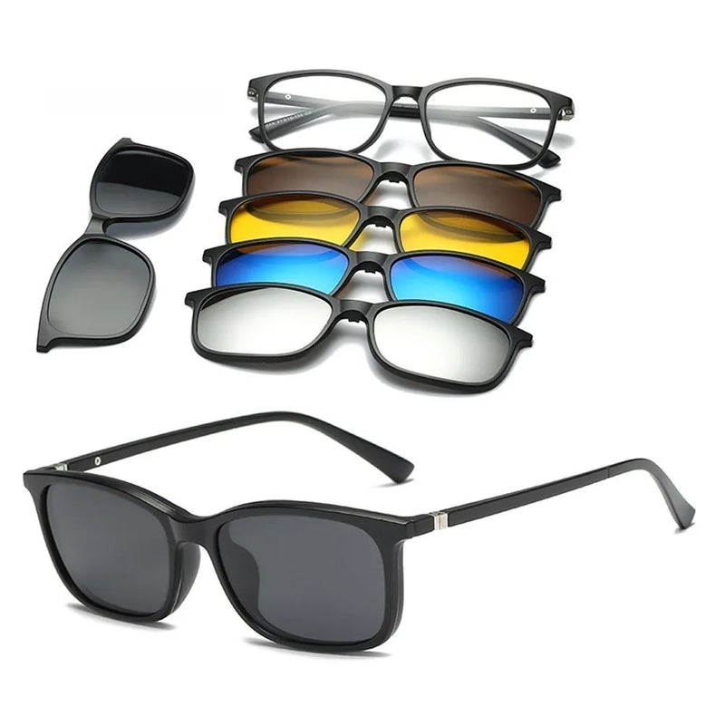 Óculos de Sol Unissex Polarizado – 5 Lentes Intercambiáveis UV400