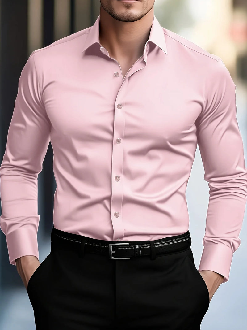 Camisa Masculina Casual Slim – Manga Longa