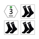 🧦 Kit 3 Pares de Meias Esportivas Femininas Jcolour – Cano Alto