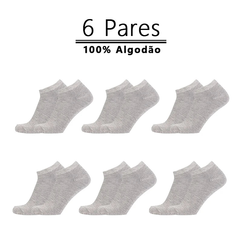 Kit 6 Pares Meias Unissex Antibacterianas e Antiodor – Algodão & Poliéster