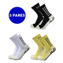 Kit 3 ou 6 Pares Meias Esportivas Antiderrapantes Masculina Feminina Cano Médio – Running, Futebol, Treino