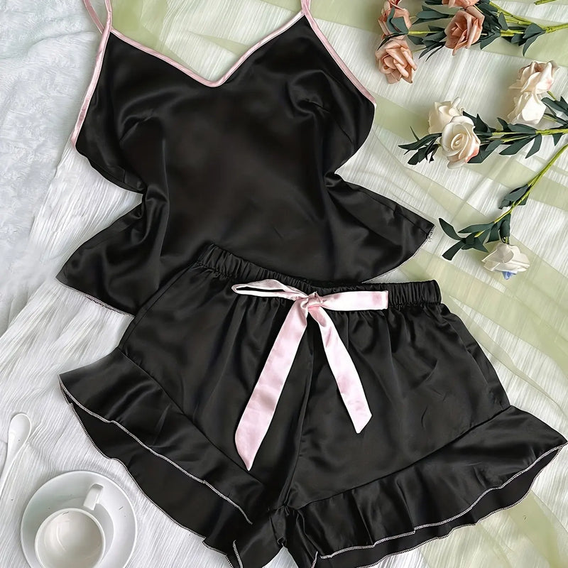 Pijama Feminino em Cetim Luxuoso 2 Peças