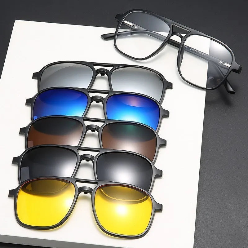 Óculos de Sol Unissex Polarizado – 5 Lentes Intercambiáveis UV400