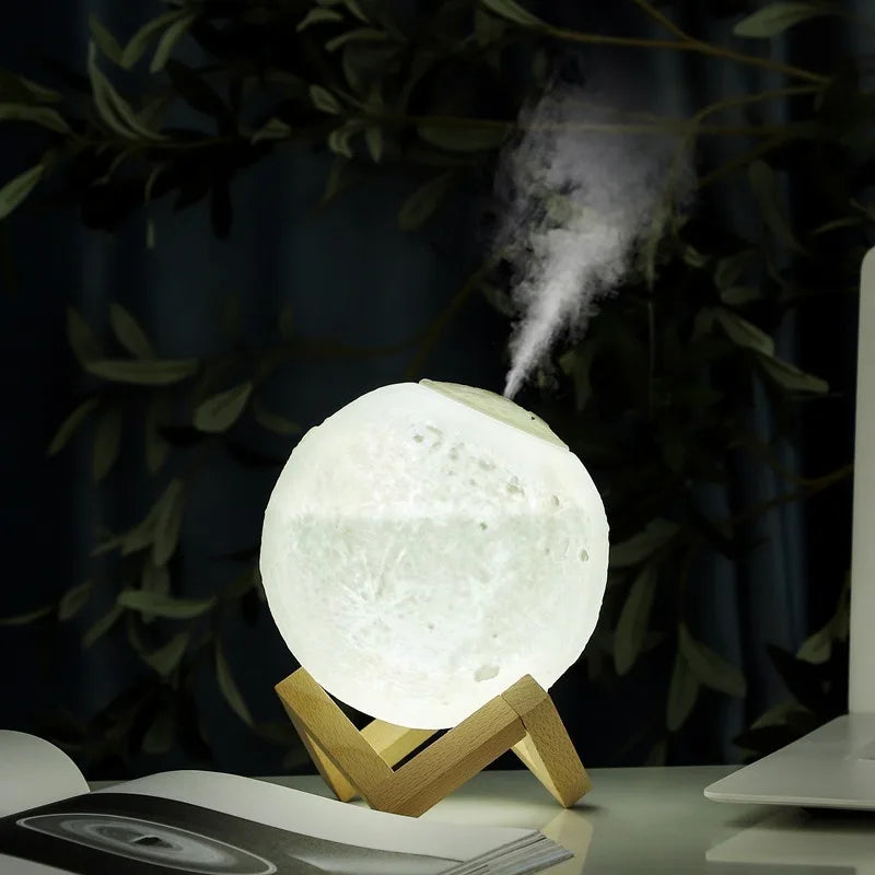 🌙💧 Umidificador de Ar e Luminária Lua 3D LED – Decoração e Bem-estar em um só produto