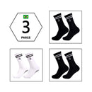 🧦 Kit 3 Pares de Meias Esportivas Femininas Jcolour – Cano Alto