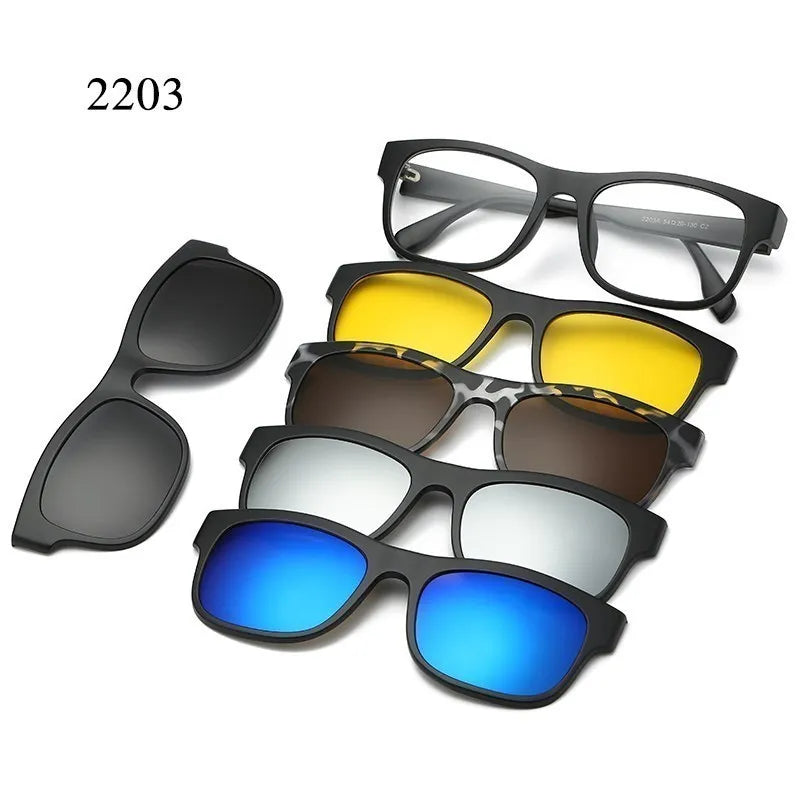 Óculos de Sol Unissex Polarizado – 5 Lentes Intercambiáveis UV400