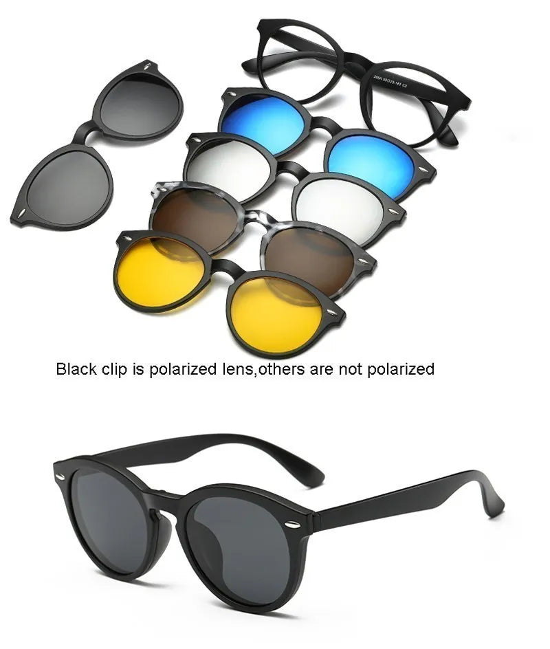 Óculos de Sol Unissex Polarizado – 5 Lentes Intercambiáveis UV400