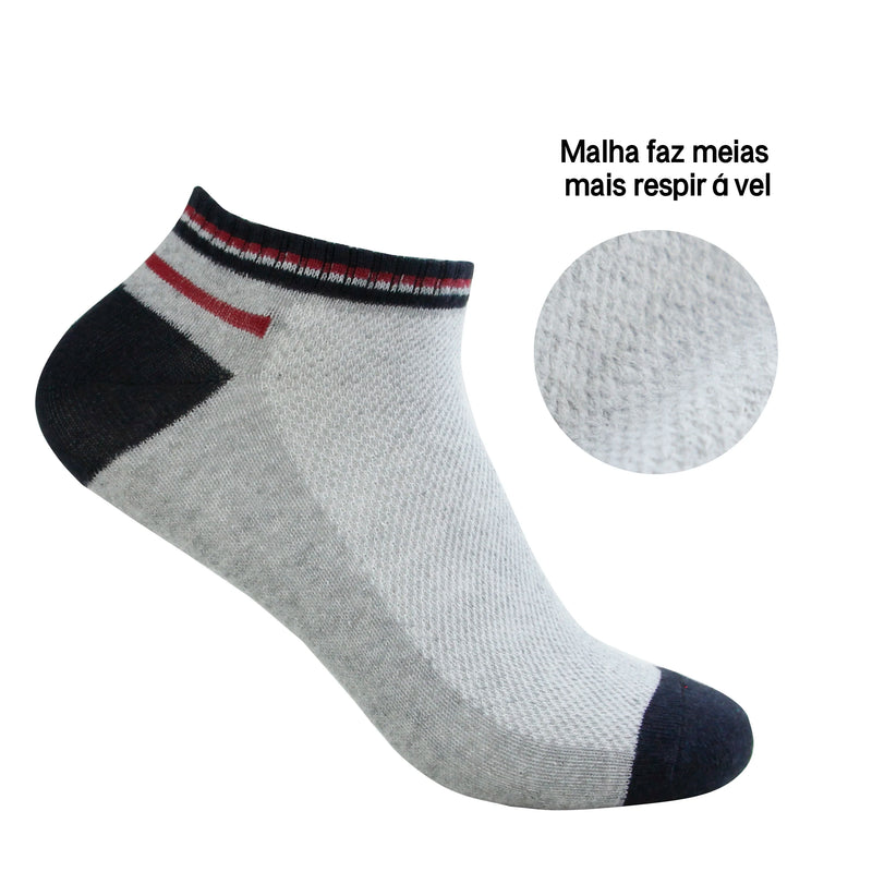 🧦 Kit 12 Pares de Meias Masculinas – Confortáveis, Absorventes e Estilosas (40 ao 46)