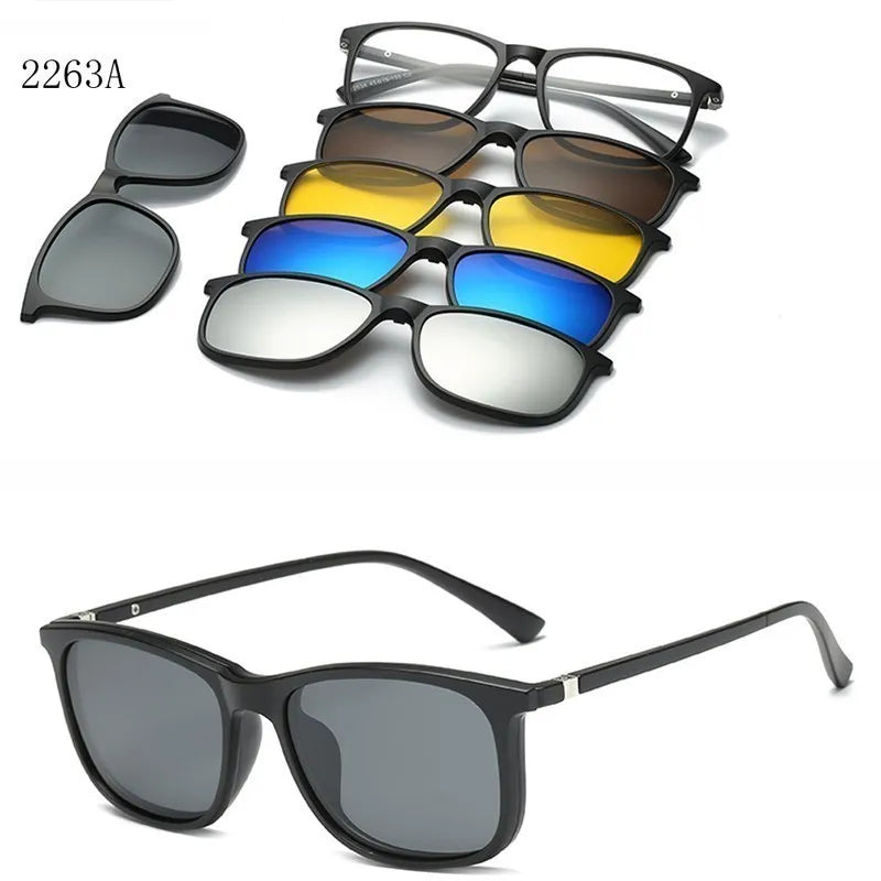 Óculos de Sol Unissex Polarizado – 5 Lentes Intercambiáveis UV400