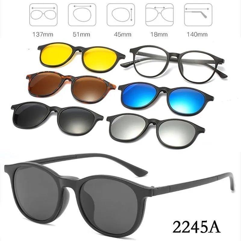 Óculos de Sol Unissex Polarizado – 5 Lentes Intercambiáveis UV400