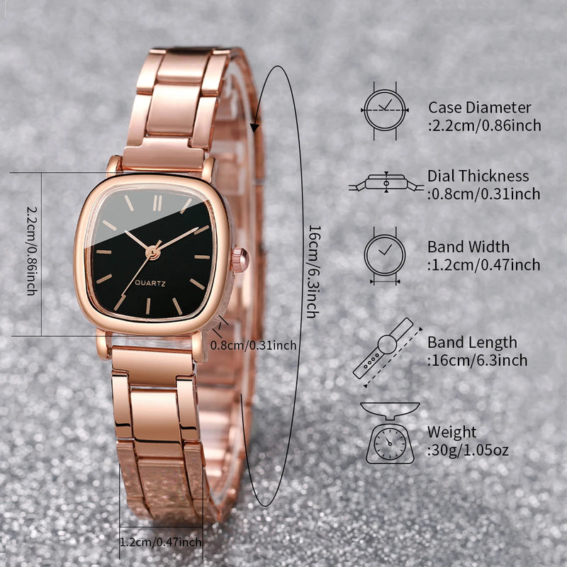 2 Peças Relógio Feminino com Pulseira