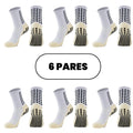 Kit 3 ou 6 Pares Meias Esportivas Antiderrapantes Masculina Feminina Cano Médio – Running, Futebol, Treino