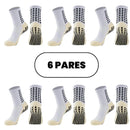 Kit 3 ou 6 Pares Meias Esportivas Antiderrapantes Masculina Feminina Cano Médio – Running, Futebol, Treino