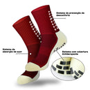 Kit 3 ou 6 Pares Meias Esportivas Antiderrapantes Masculina Feminina Cano Médio – Running, Futebol, Treino