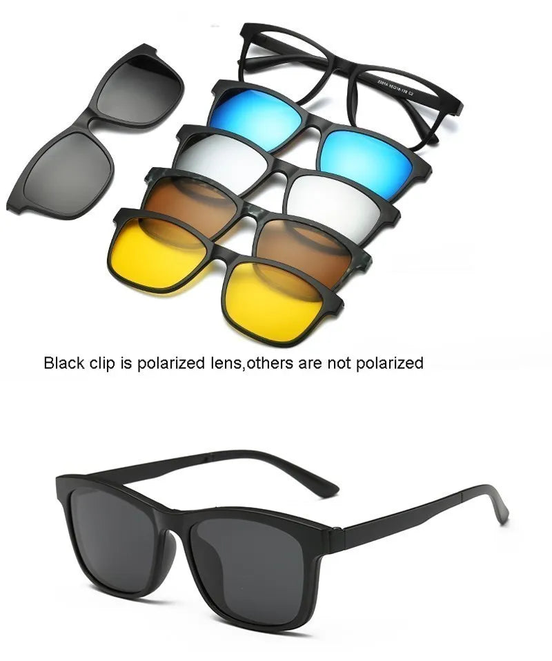 Óculos de Sol Unissex Polarizado – 5 Lentes Intercambiáveis UV400