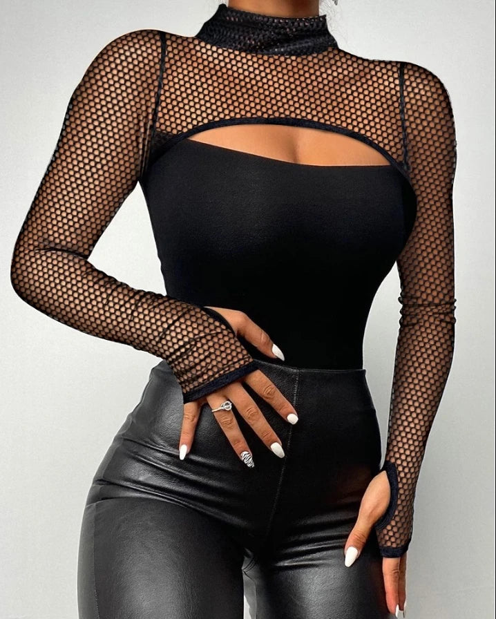 Blusa Feminina Sexy Y2K – Manga Longa