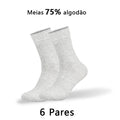 Kit 6 Pares Meias Cano Médio Unissex Antibacterianas e Antiodor