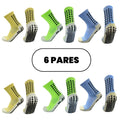 Kit 3 ou 6 Pares Meias Esportivas Antiderrapantes Masculina Feminina Cano Médio – Running, Futebol, Treino