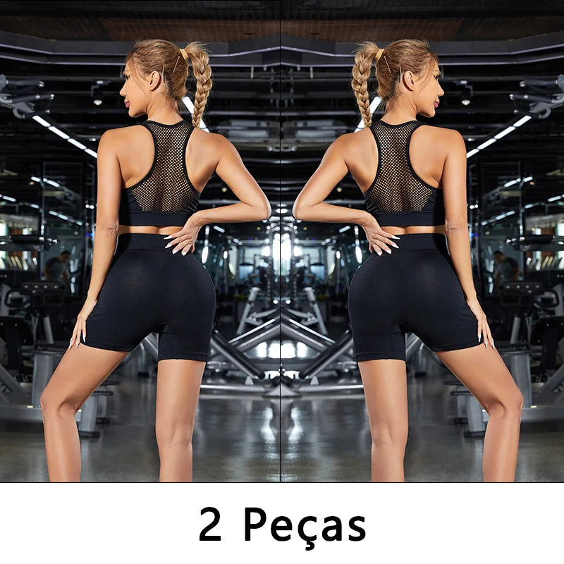 Kit 2 Shorts Femininos Sem Costura – Fitness, Yoga e Academia | Conforto, Elasticidade e Modelagem Perfeita