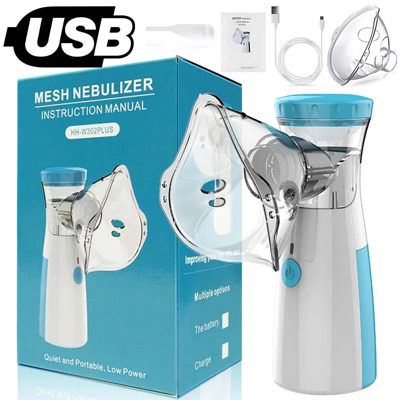 Nebulizador Portátil Inalador Ultrassônico Adulto e Infantil – USB/Bateria