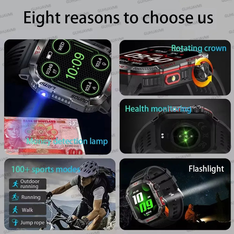 Smartwatch Militar GUHUAVMI com LED