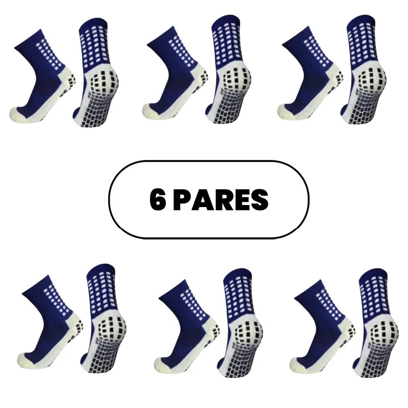 Kit 3 ou 6 Pares Meias Esportivas Antiderrapantes Masculina Feminina Cano Médio – Running, Futebol, Treino