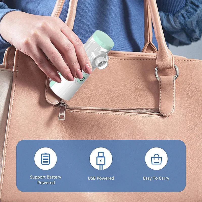 Nebulizador Portátil Inalador Ultrassônico Adulto e Infantil – USB/Bateria