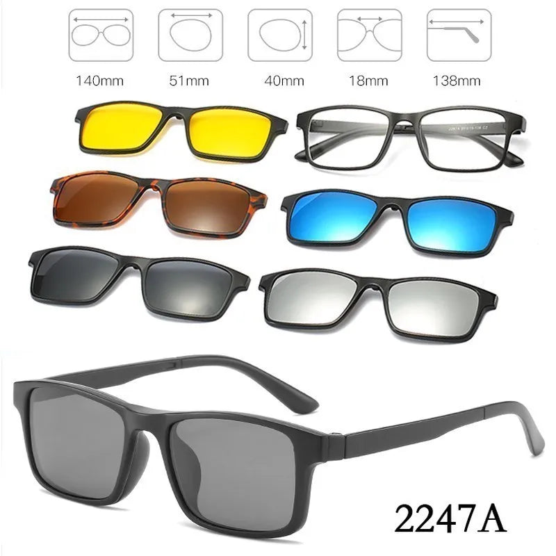 Óculos de Sol Unissex Polarizado – 5 Lentes Intercambiáveis UV400