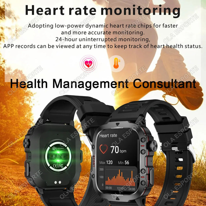 Smartwatch Ola Esporte Militar – Tela 2.01” HD