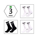 🧦 Kit 3 Pares de Meias Esportivas Femininas Jcolour – Cano Alto