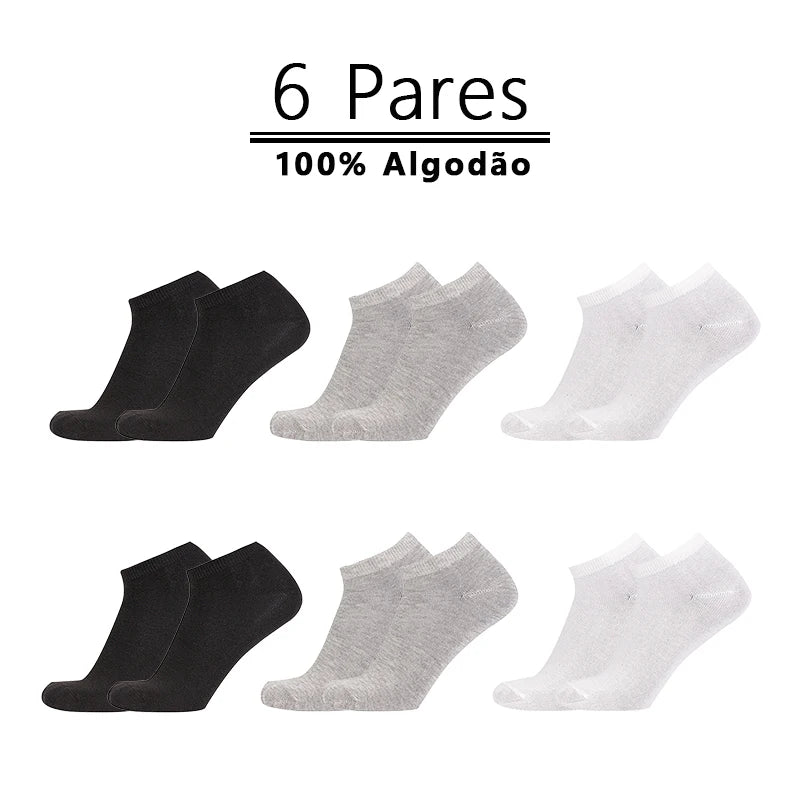 Kit 6 Pares Meias Unissex Antibacterianas e Antiodor – Algodão & Poliéster