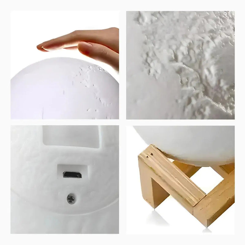 🌕 Luminária Lua Cheia 3D LED RGB com Toque – Design Encantador e Luz Personalizável