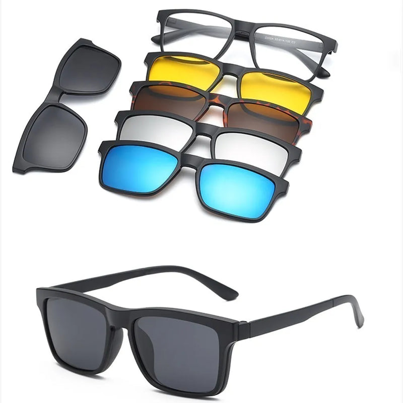 Óculos de Sol Unissex Polarizado – 5 Lentes Intercambiáveis UV400