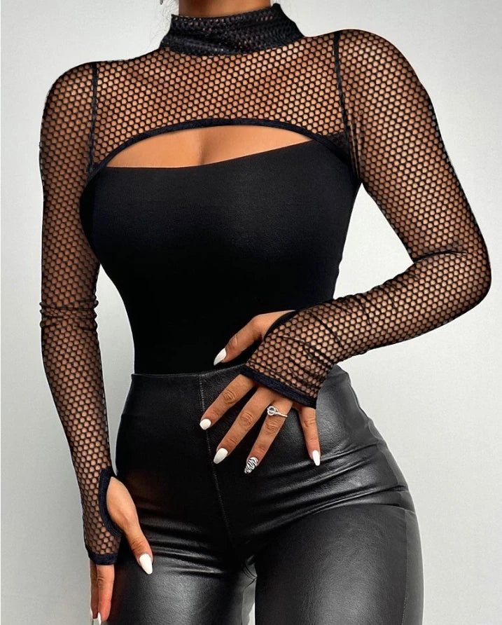 Blusa Feminina Sexy Y2K – Manga Longa