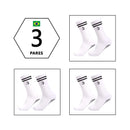 🧦 Kit 3 Pares de Meias Esportivas Femininas Jcolour – Cano Alto