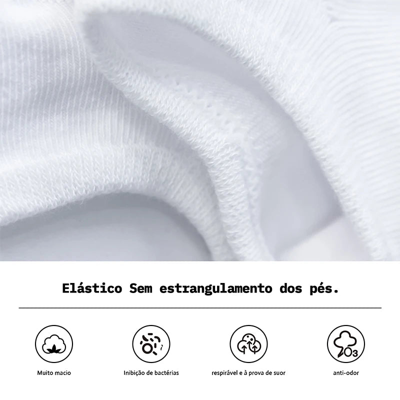 Kit 6 Pares Meias Cano Médio Unissex Antibacterianas e Antiodor