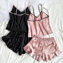 Pijama Feminino em Cetim Luxuoso 2 Peças