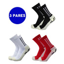 Kit 3 ou 6 Pares Meias Esportivas Antiderrapantes Masculina Feminina Cano Médio – Running, Futebol, Treino